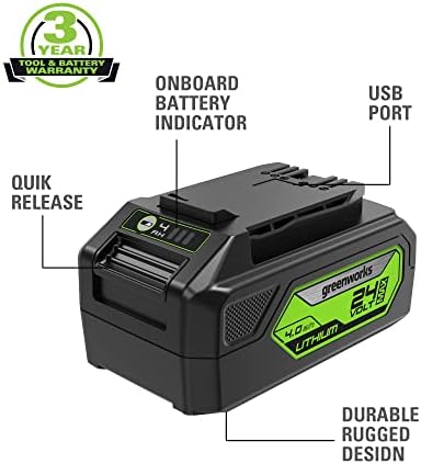 Greenworks 24V 4.0Ah USB Battery (2-Pack) Starter Kit + Dual Port Rapid Charger (Genuine Greenworks Parts)