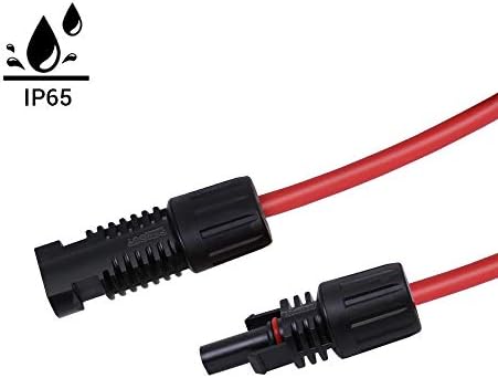 Renogy 20FT 10AWG Solar Panel Extension Cable with Male and Female Connectors, 20Ft. 10AWG, 1 Pair (Red and Black)