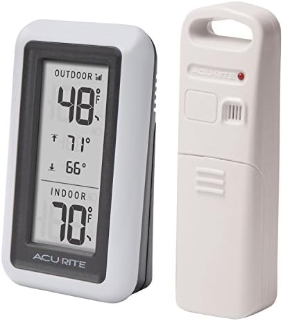 AcuRite Digital Thermometer with Indoor, Outdoor Temperature and Daily High and Lows (00424CA), White