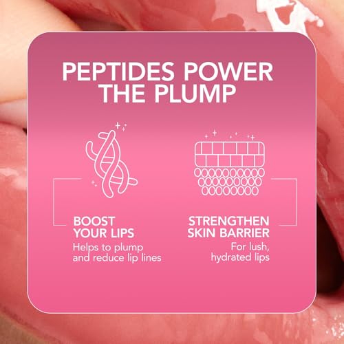 Buxom Plump Shot Peptide-Infused Lip Serum, Lip Plumping Gloss, Formulated with Advanced Peptides, Hyaluronic Acid, Avocado & Jojoba Oil