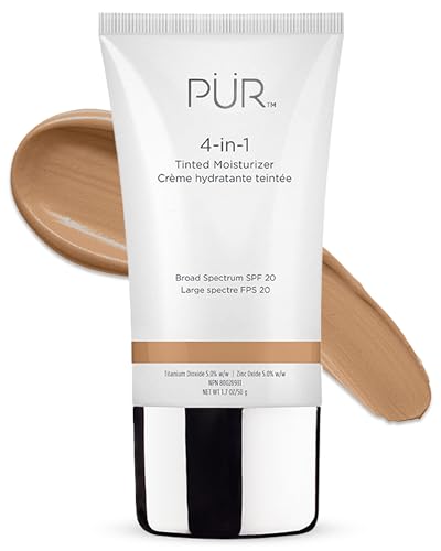PUR Beauty 4-in-1 Tinted Moisturizer with SPF 20 - Hydrating Skin Tint Face Moisturizer, Primer & Foundation with Shea Butter, Aloe Vera & Vitamin B3 - Vegan Friendly, Paraben Free (Buff)
