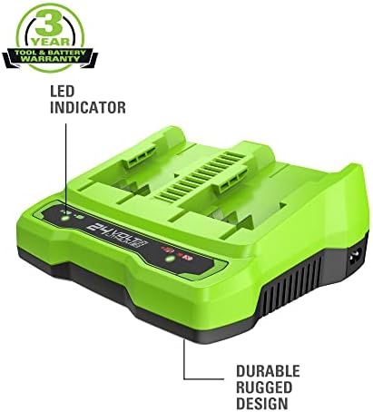 Greenworks 24V 4.0Ah USB Battery (2-Pack) Starter Kit + Dual Port Rapid Charger (Genuine Greenworks Parts)