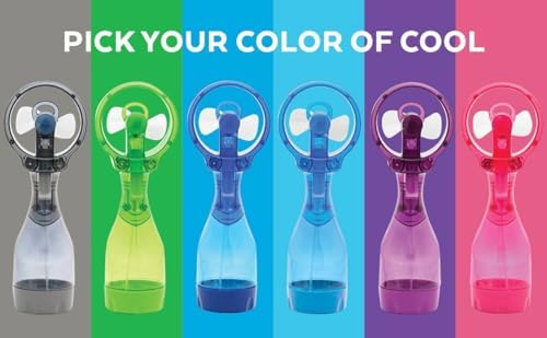 O2COOL Deluxe Handheld Battery Powered Water Misting Fan (Light Blue) 2 Pack