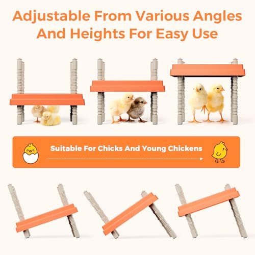 10" x 10" Chick Brooder Heating Plate with Adjustable Temperature and Height, Holds 15 Young Chickens