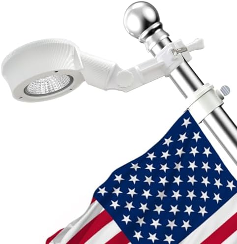 Solar Flag Pole Light, Bright White 6000k Flagpole Light Upgrade Solar Powered for Fits 0.8-1.2" Flag Pole,Tri-Color Solar flagpole Lights,Outside House Garden Yard American Flags Decor (White)