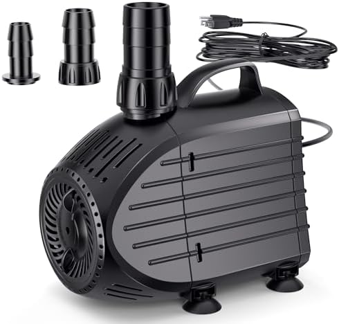 NFESOLAR Submersible Water Pump 1200GPH, Ultra Quiet Submersible Pump with Dry Burning Protection 11ft High Lift for Pond, Fountains, Waterfall, Hydroponics, Aquariums KF208