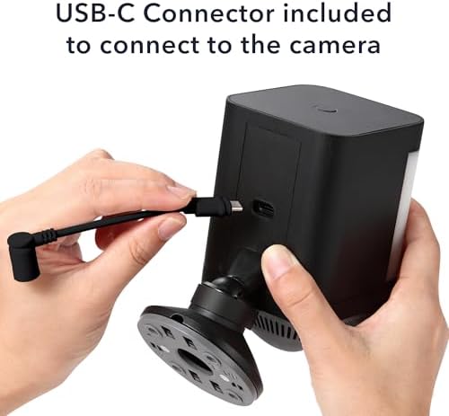 Wasserstein Solar Panel Compatible with Ring Spotlight Cam Plus/Pro/Battery, and Ring Stick Up Cam Battery - Includes Barrel Plug with USB C Adapter - 2W 5V Charging (1 Pack, Black)