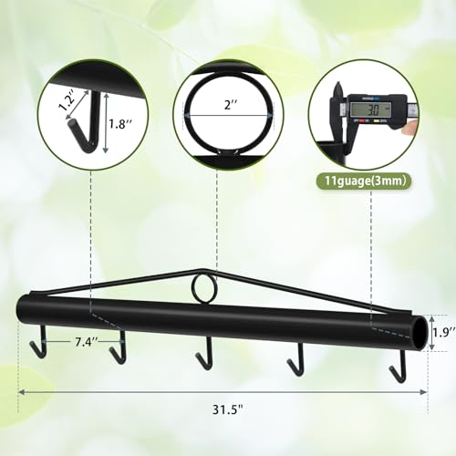 Gtongoko Chain Link Fabric Fence Stretcher, 5-Hook Bar, New Upgraded 31.5 Inch Woven Wire Stretcher, Fence Stretcher Tool,Steel, Black