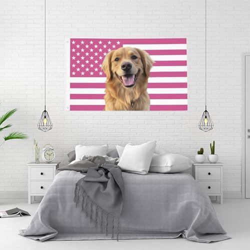 Custom Pink America Flag 3X5 Ft Personalized Flags Design Your Image Funny Tapestry Poster For Decorate Clubs Concerts Bars University Dormitories Living Rooms Bedrooms