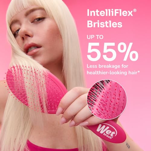 Wet Brush Original Detangler Hair Brush, Pink Frost - Ultra-Soft IntelliFlex Bristles - Detangling Brush Glides Through Tangles For All Hair Types (Wet Dry & Damaged Hair) - Women & Men