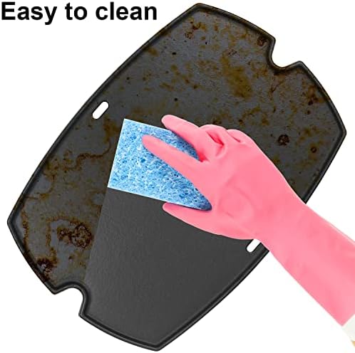 Cast Iron Griddle for Weber Q1000 Q1200 Q1400 Q100 Q120 Q140 Grill Accessories, for Weber Baby Q Accessories 7582 65810 7644 Griddle Plate Grill Parts 50060001 50060301 386001 386002, 1PC