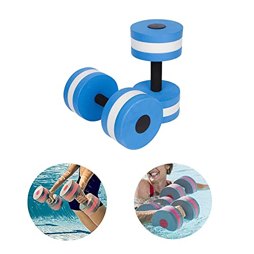 Lagukka Aquatic Dumbbell Set, 2PCS Water Dumbells Pool Resistance Water Fitness Equipment Foam Dumbbell Water Aerobics Fitness Equipment for Weight Loss Blue
