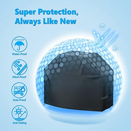 Grill Cover 60 Inch - Superior BBQ Cover for Weber Genesis 300 Series Gas Grill - 600D Outdoor Barbecue Covers for Weber Genesis ii 300, Dyna-glo, Char-Broil, Nexgrill, Monument and Brinkmann