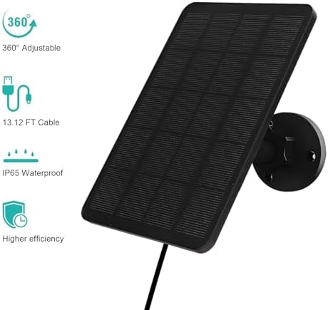 Solar Panel for Blink Camera Outdoor, Solar Panel 4W Compatible with Blink Outdoor 4 (4th Gen) Camera, Solar Charger for Camera with 13.12Ft Outdoor Power Cable, 360° Adjustable Mount, 3 Pack
