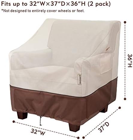 Patio Chair Covers Outdoor Furniture Covers Waterproof Fits up to 32" W x 37" D x 36" H 2Pack