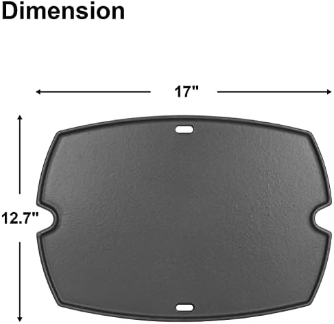 Cast Iron Griddle for Weber Q1000 Q1200 Q1400 Q100 Q120 Q140 Grill Accessories, for Weber Baby Q Accessories 7582 65810 7644 Griddle Plate Grill Parts 50060001 50060301 386001 386002, 1PC