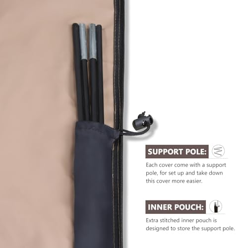 ULTCOVER Patio Parasol 600D Waterproof Outdoor Offset Banana Style Umbrella Cover - Fits Cantilever Offset Umbrella 7.5-11.5 Feet