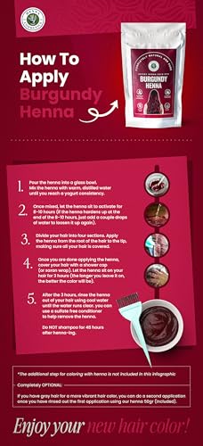 Henna Cosmetics Cypri Natural Henna Hair Color Dye, 100% Pure Henna Powder for Hair Growth Organic (Burgundy, 100 Gr + Free 50 Gr.)