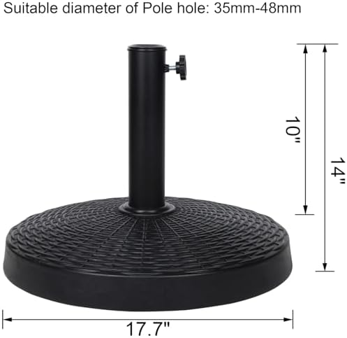Blissun 31 lbs Heavy Duty Patio Market Umbrella Base Stand