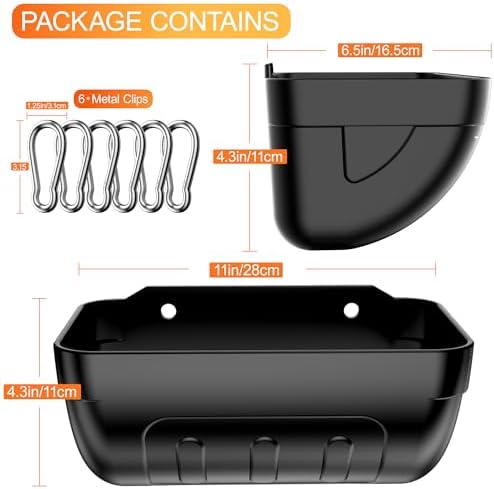 Goat Feeders Hanging 3 Pack 3.5 Quart, Chicken Waterer Feeder Trough for Poultry Livestock Black