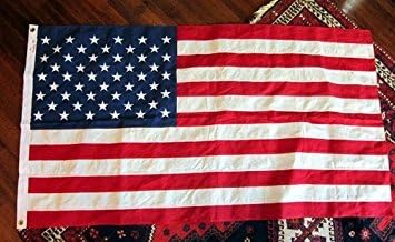 Valley Forge, American Flag, Cotton, 3' x 5', 100% Made in USA, Sewn Stripes, Embroirdered Stars, Heavy-Duty Brass Grommets