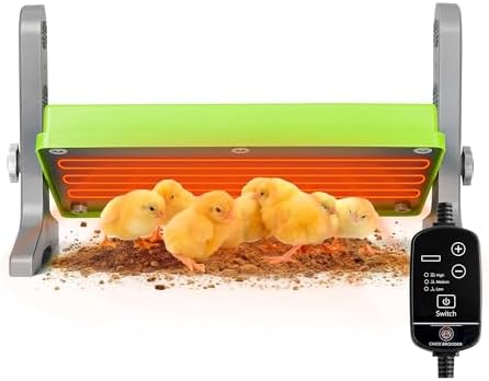 Chick Brooder (12"x8") Brooder Heater for Chicks Ducks and Birds Incubation Heating Keep Chicks Warm Newly Upgraded Temperature Adjustable Height Adjustable Chick Heating Plate - Green
