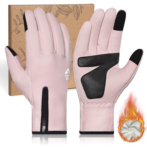 RIGWARL Winter Thermal Gloves Men and Women, Waterproof Gloves with Touchscreen Fingers, Gloves for Cold Weather with Adjustable Zippered Wrist for Walking The Dog Running Hiking Camping Cycling Work