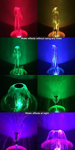 660GPH Submersible Pump Pond Fountain with Inside Filter and RGB Colorful LED Light, Multiple Water Fountain Spray Nozzles Kit for Garden PondIndoor and Outdoor Landscape