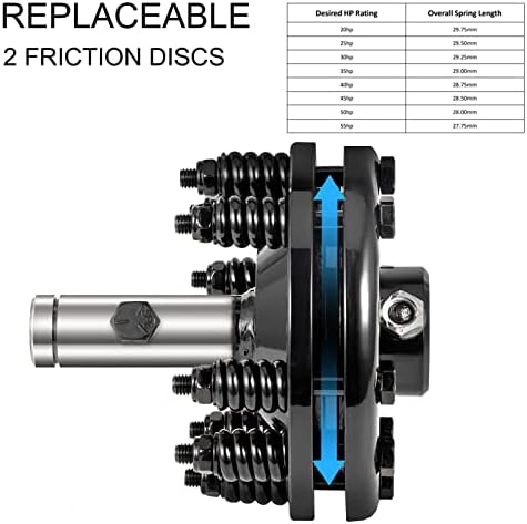 VEVOR Slip Clutch, 1 3/8" PTO Slip Clutch, Smooth Round Ends PTO Friction Clutch, Carburized Steel Tractor Slip Clutch, Adjustable Rotary Cutter Slip Clutch, Black Brush Hog Slip Clutch for PTO Shaft