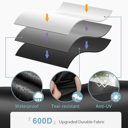 SHINESTAR 36 Inch Square Fire Pit Cover, Fits for 32-36 Inch Outdoor Fire Table Cover, Waterproof and Windproof, 36 x 36 x 24 Inch, Black