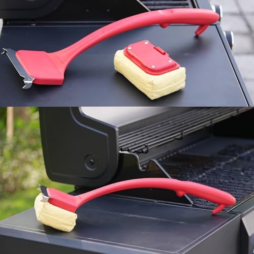 Grill Brush for Outdoor Grill, Bristle Free Steam Grill Brush with Scraper, BBQ Grilling Accessories BBQ Brush Non Metal Bristles, Grilling Accessories Fit Most Grills, Gifts for Men Dad Husband