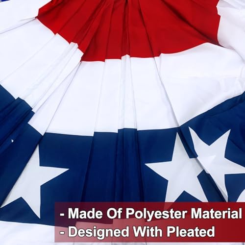 5 Pack 3x6 Feet Large American Flags Patriotic Bunting Stars Stripes 4th of July Pleated Fan USA Flag Banners Red White Blue Decorations for Outdoor Porch,Memorial Day,Independence Day,National Day