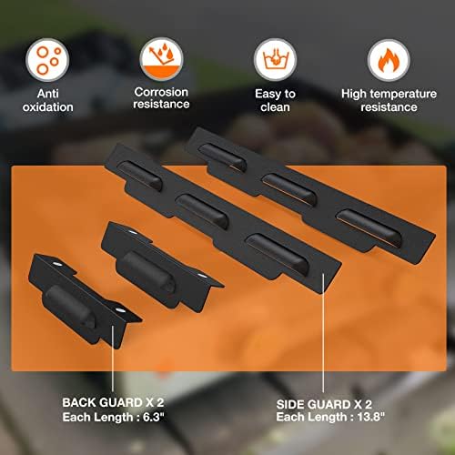 Wind Guards for Blackstone 17“ Griddle Accessories Fit for Blackstone Griddle Grill, MeWeBlue 5019 Magnetic Stainless Steel Wind Screens Protect Flame Hold Heat, Compatible with Hood, Black