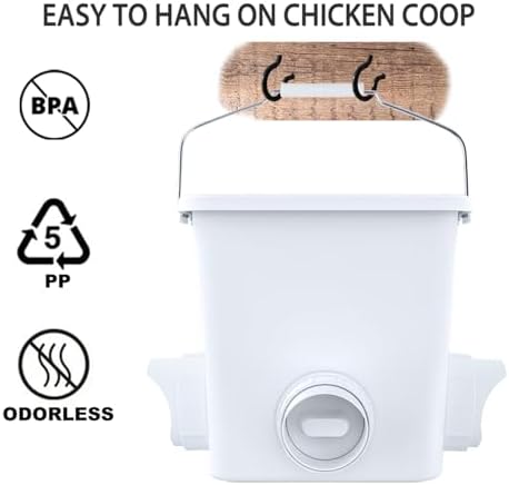 Large Automatic Chicken Feeder and Waterer Set Hanging Chicken Water Feeder Poultry Feed Bucket