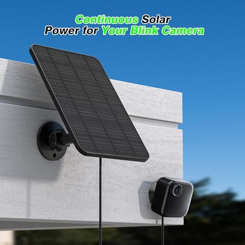 4W Solar Panel for Blink Outdoor Camera, Solar Charger with Battery Compatible with Blink Outdoor 4 (4th Gen) Camera, Waterproof Rubber Plug, 13.12ft Charging Cable