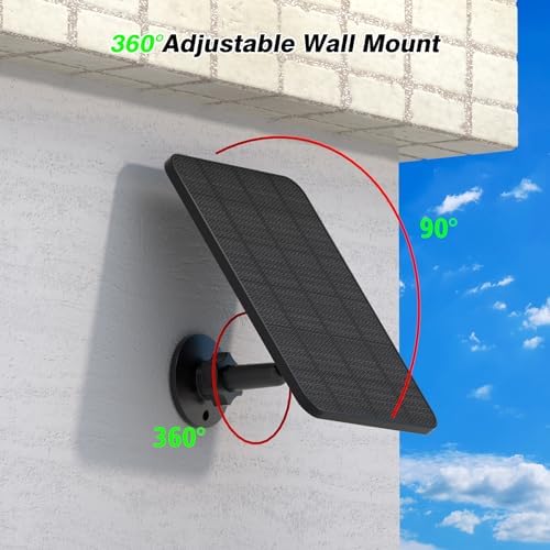 4W Solar Panel for Blink Outdoor Camera, Solar Charger with Battery Compatible with Blink Outdoor 4 (4th Gen) Camera, Waterproof Rubber Plug, 13.12ft Charging Cable