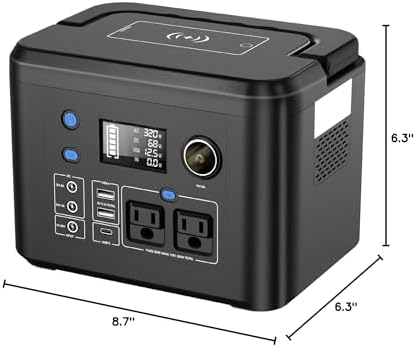 Portable Power Station 350W, Powkey 260Wh/70,000mAh Backup Lithium Battery, 110V Pure Sine Wave Power Bank with 2 AC Outlets, Portable Generator for Outdoors Camping Travel Hunting Emergency