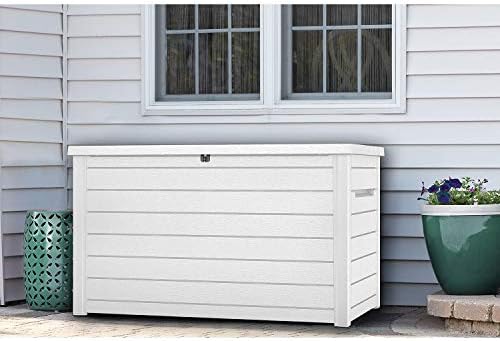 Keter XXL 230 Gallon Deck Storage Box Outdoor Patio Container ~ White