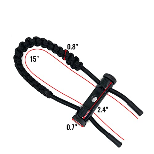 Archery Bow Wrist Sling, 550 Paracord Strap for Compound Bow & Recurve (Black)