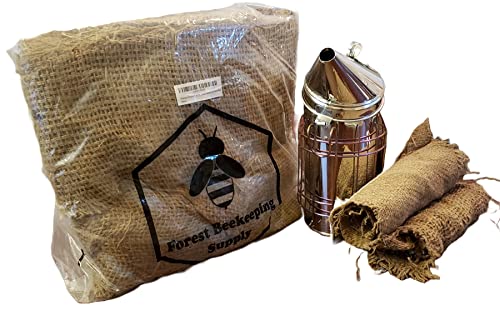 Premium Smoker Fuel for Beekeeping | Jute Burlap Smoker Fuel, 2 Pound Bag Lights Easily with Match or Lighter | Long Continuous Burn | Produces Light, Cool Smoke |