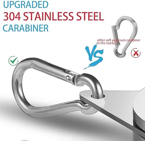 Flag Pole Rings, Aluminum Alloy Flagpole Rings 360° Rotating Anti Wrap Flag Mounting Ring, Spinning Flag Pole Clips with Carabiner for 0.75-1.02 Inch Diameter- Pack of 4 (Matte Silver)