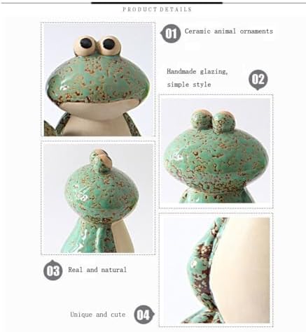Frog Garden Decor Set of 3,Funny Cute Ceramic Frog Garden Statues Yard Decoration Outdoor Holiday Decorations,Ideal Ornament for Outside Pond Pool Patio Front Porch Backyard (Green)