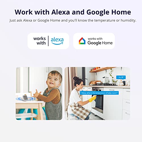 SONOFF Zigbee Indoor Temperature Humidity Sensor, SNZB-02D LCD Wireless Smart Thermometer Hygrometer, Compatible with Alexa & Google Home for Remote Monitoring and Home Automation, 2-Pack