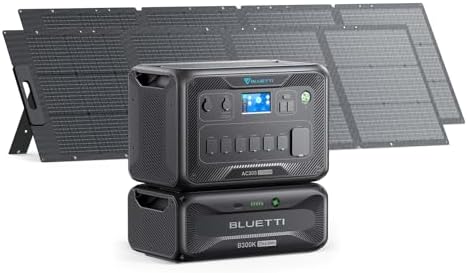 BLUETTI Solar Generator AC300 & B300K Expansion Battery with 2 200W Solar Panels Included, 2764.8Wh LiFePO4 Portable Power Station w/ 7 3000W AC Outlets, for Home Emergency, Power Outage, Off Grid