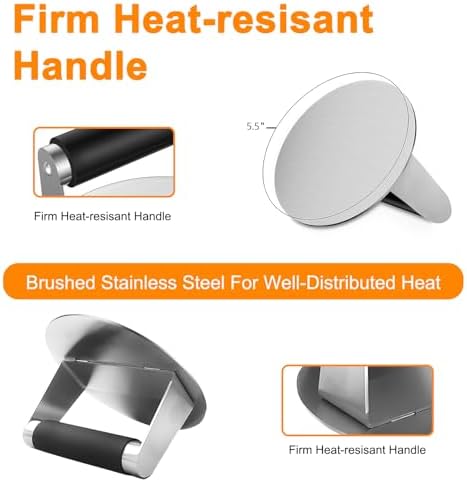 Griddle Accessories for Blackstone with Smashed Burger Press,19Pcs Griddle Accessories kit for Hibachi, Enlarged Grill Spatula, Salt and Pepper Shakers, Grill Black Tools Set