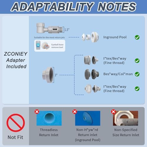 Pool Waterfall Spray Fountain - Above Ground Pool Decoration, Adjustable Aerator for Cool Warm Water Temperatures, Backyard Decor