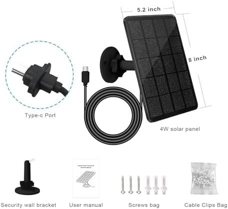 Solar Panel for Blink Camera Outdoor, Solar Panel 4W Compatible with Blink Outdoor 4 (4th Gen) Camera, Solar Charger for Camera with 13.12Ft Outdoor Power Cable, 360° Adjustable Mount, 3 Pack