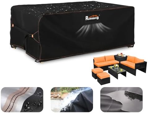 Patio Furniture Set Covers Waterproof, Outdoor furniture covers waterproof clearance, Sectional Sofa Couch Set Covers for Winter,Table Chair Cover Outside Rectangular Heavy Duty 90"Lx65"Wx28"H