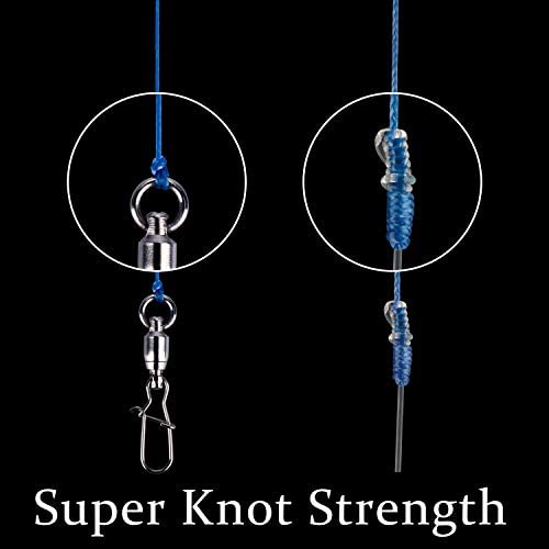 RIKIMARU Braided Fishing Line Abrasion Resistant Superline Zero Stretch&Low Memory Extra Thin Diameter Multicolor 327Yds, 10LB
