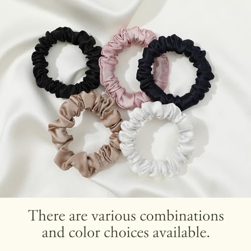 LILYSILK Silk Hair Scrunchies/Ties for Frizz & Breakage Prevention, 100% Mulberry, No Damage, Elastic ponytail Holders, 1Pc, Claret